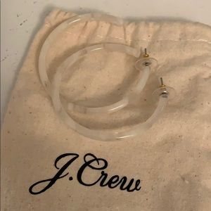 JCrew White Lucite Hoop Earrings